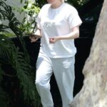 Erika Jayne in a White Tee Leaves Her Gym Session in Los Angeles