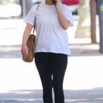 Jennifer Lawrence in a White Tee Leaves a Pilates Class in Beverly Hills