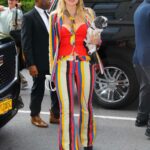 Jewel in a Striped Pants Arrives at Her Hotel in New York