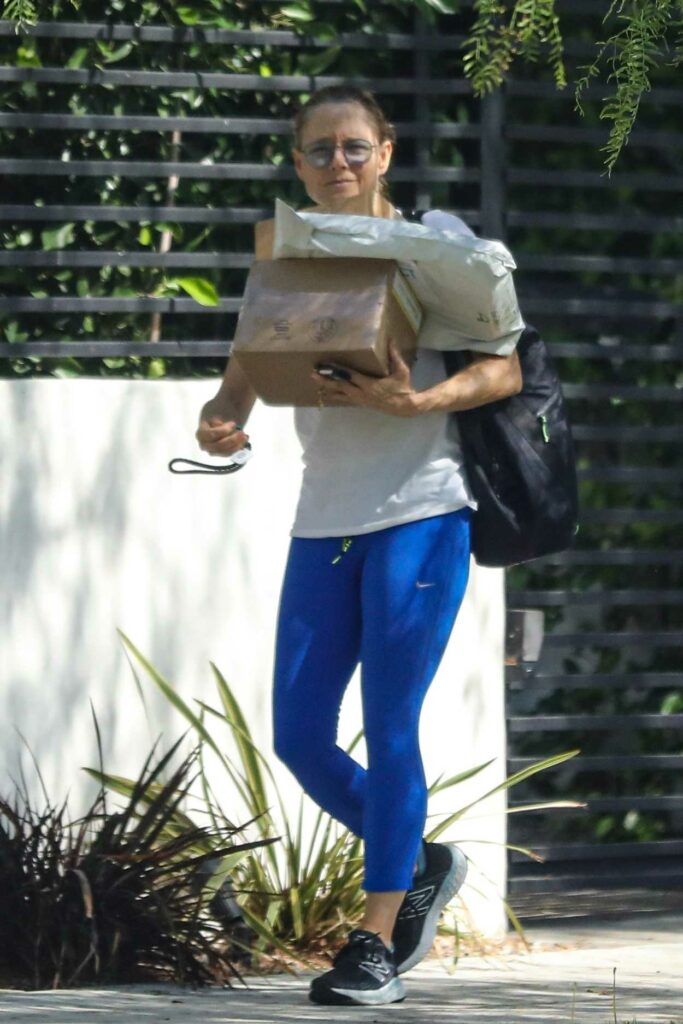 Jodie Foster in a Blue Leggings