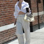 Julianne Hough in a White Shirt Heads Out for Coffee in New York