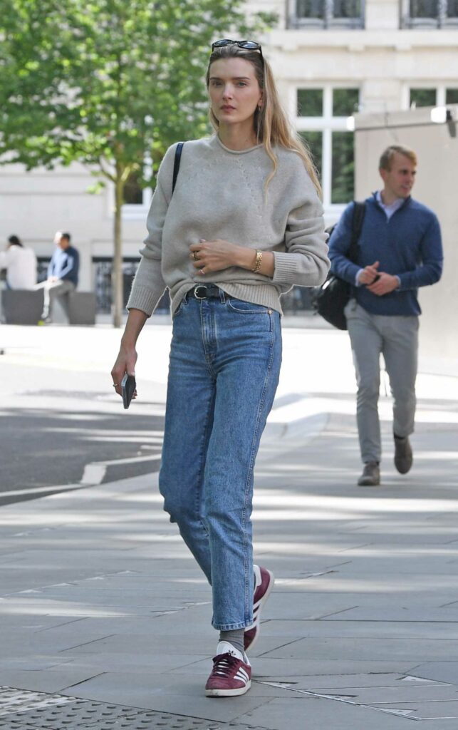 Lily Donaldson in a Grey Sweater
