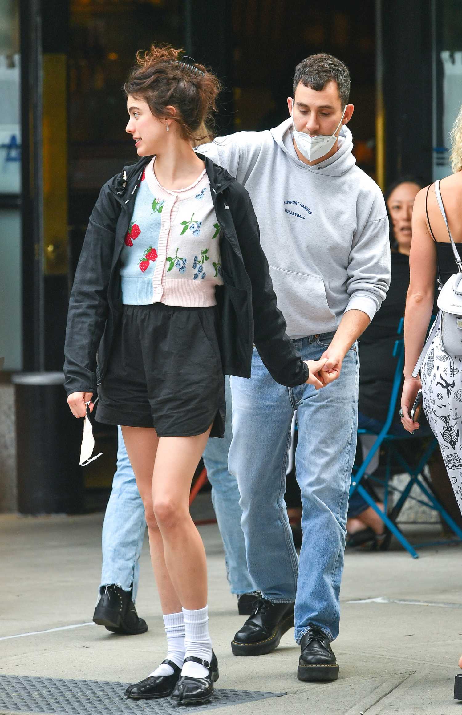 Margaret Qualley in a Black Shorts Was Seen Out with Jack Antonoff in