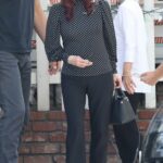 Priscilla Presley in a Black Polka Dot Blouse Was Seen Out in Beverly Hills