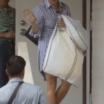 Reese Witherspoon in a Striped Dress Was Spotted Exiting After a Fitting in Beverly Hills