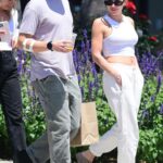 Shailene Woodley in a White Top Has Lunch with Friends in Los Angeles