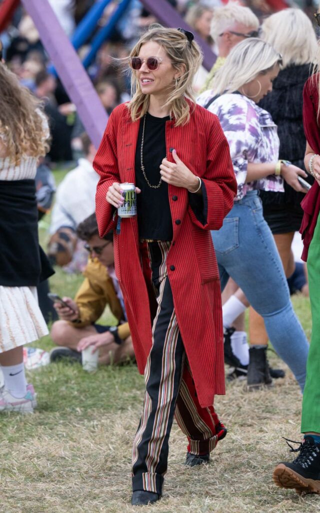 Sienna Miller in a Red Trench Coat