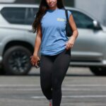 Addison Rae in a Blue Tee Arrives for Her Daily Pilates Session in West Hollywood