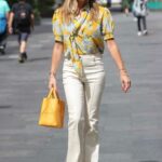 Amanda Holden in a White Pants Leaves the Heart Radio in London