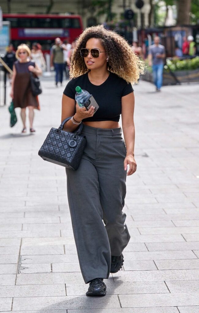 Amber Gill in a Grey Pants