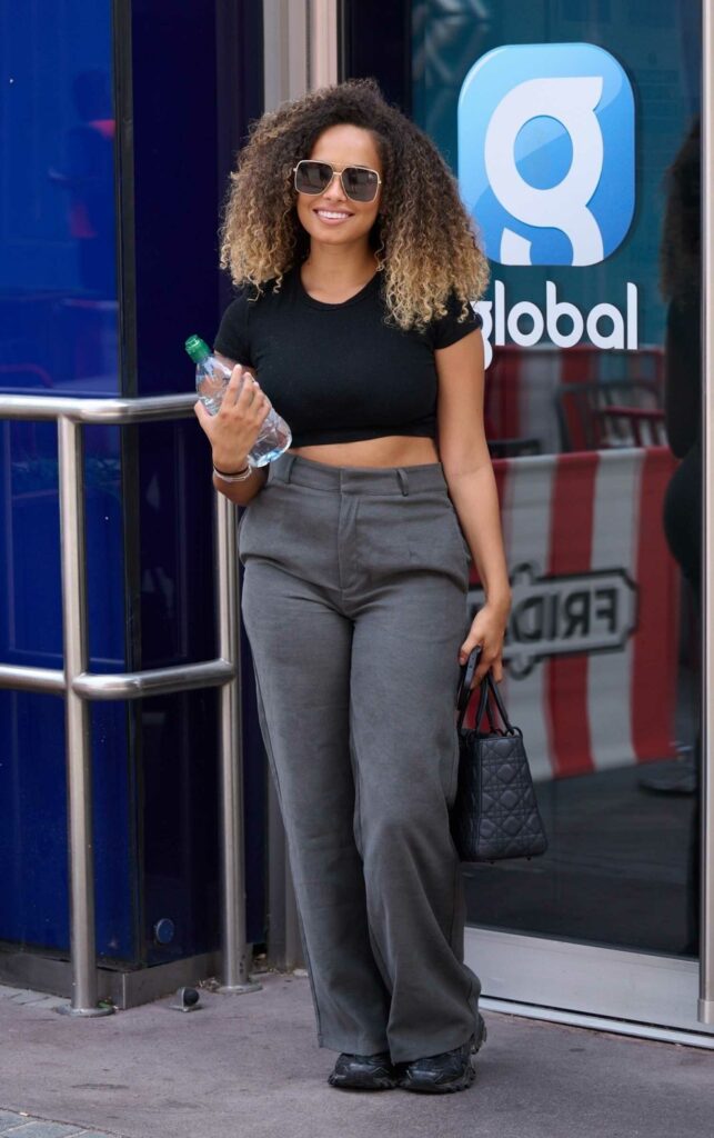 Amber Gill in a Grey Pants