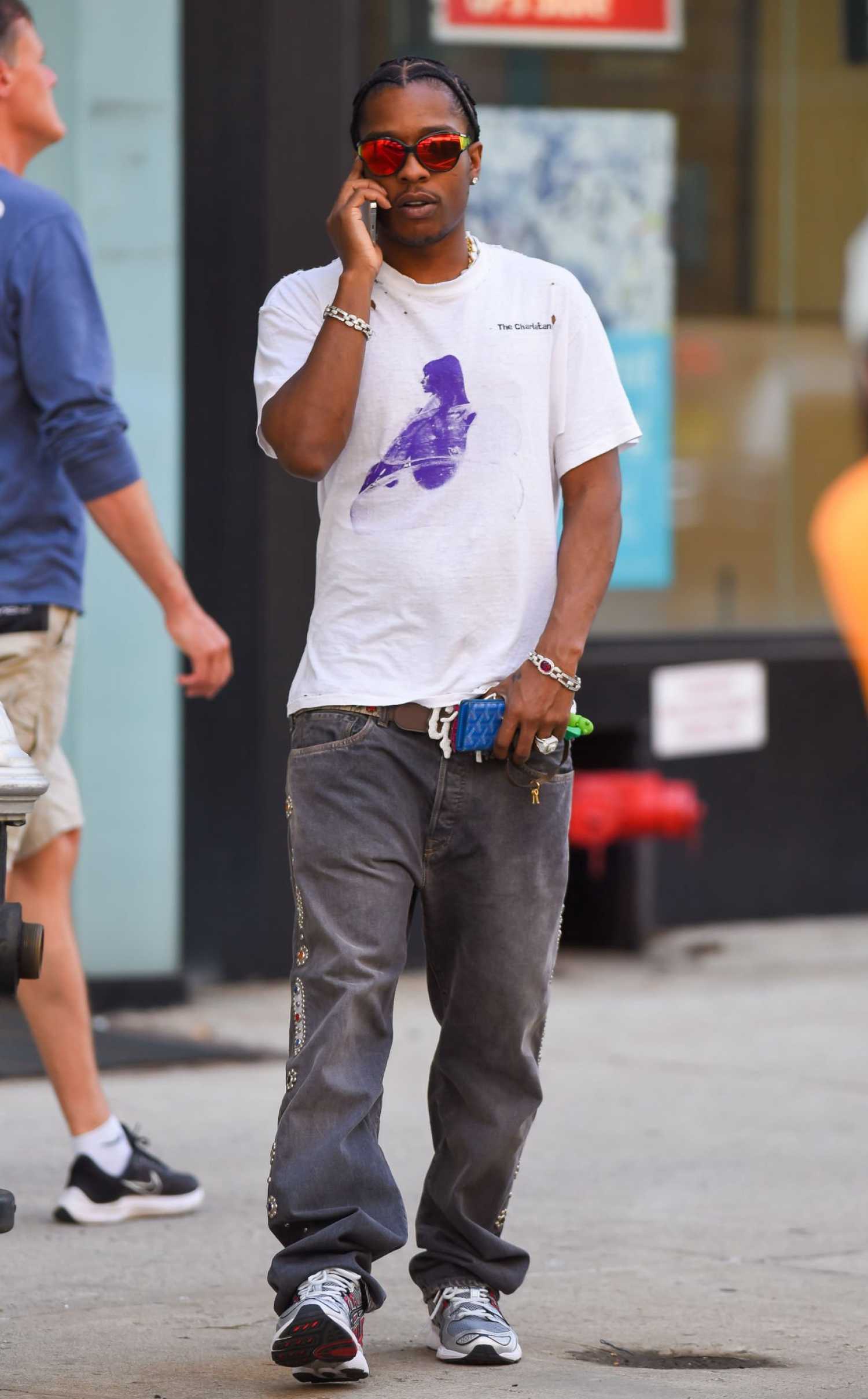 ASAP Rocky in a White Tee Was Seen Out in New York City Celeb Donut