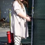 Ashley Greene in a White Polka Dot Pants Was Seen Out in Sherman Oaks