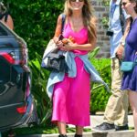 Audrina Patridge in a Pink Dress Was See Out in Hollywood