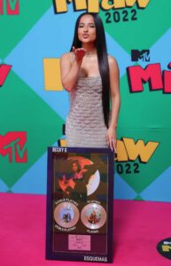Becky G Attends the MTV MIAW 2022 at Pepsi Center WTC in Mexico City