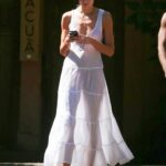 Candice Swanepoel in a White Dress Was Seen Out in Trancoso in Brazil