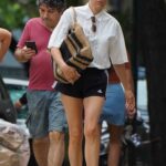 Chloe Sevigny in a Black Adidas Shorts Was Seen Out in New York