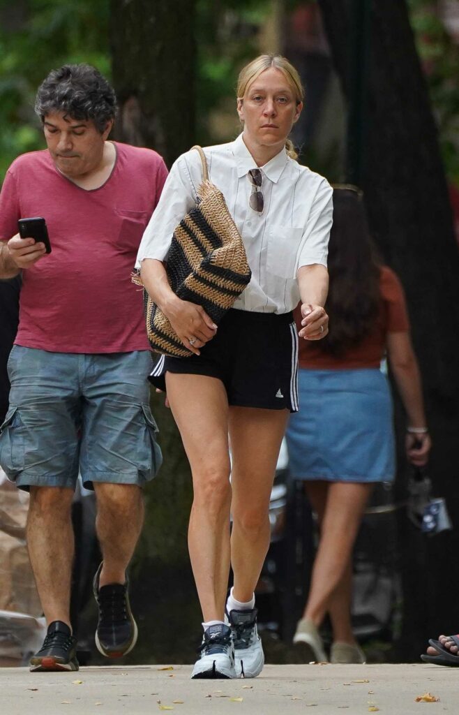Chloe Sevigny in a Black Adidas Shorts