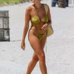 Christen Harper in an Olive Bikini on the Beach in Miami