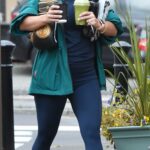 Coleen Rooney Wearing Her Plastic Boot Out in Manchester