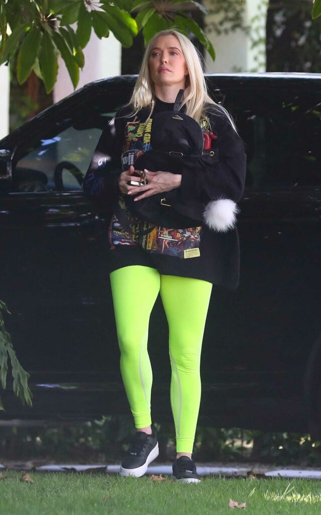 Erika Jayne in a Neon Green Leggings