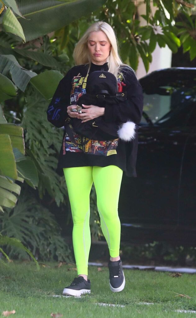 Erika Jayne in a Neon Green Leggings