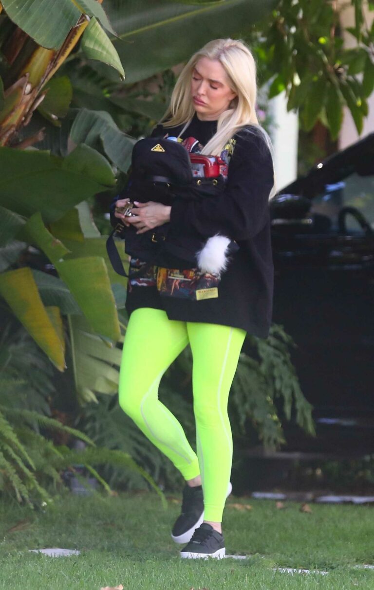 Erika Jayne in a Neon Green Leggings Was Seen Out in Los Angeles