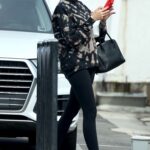 Heather Young in a Black Leggings Goes to Pilates Class in Newport Beach