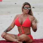 Katie Price in a Pink Bikini on the Beach in Thailand
