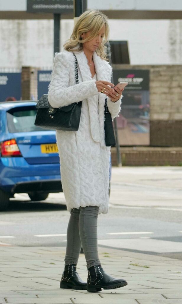 Lady Victoria Hervey in a White Cardigan