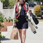 Mischa Barton in a Black Dress Arrives at Friend’s House in Los Angeles