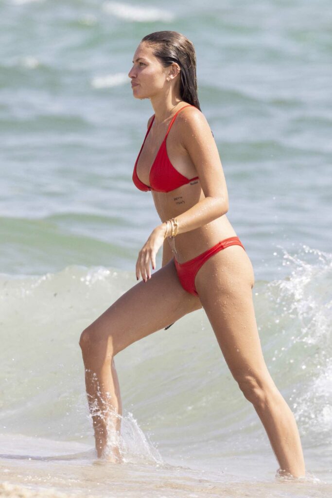 Thylane Blondeau in a Red Bikini