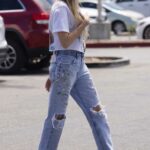 Tish Cyrus in a Ripped Jeans Goes Shopping at Target in Los Angeles