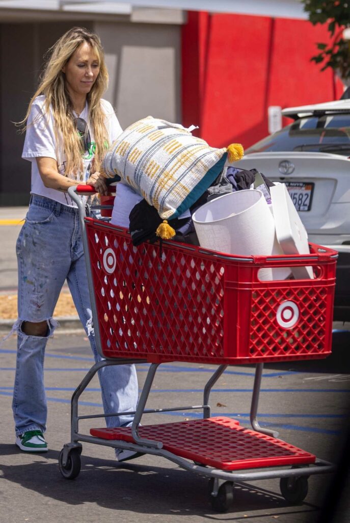 Tish Cyrus in a Ripped Jeans
