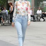 Whitney Cummings in a Blue Jeans Leaves SiriusXM Studios in New York