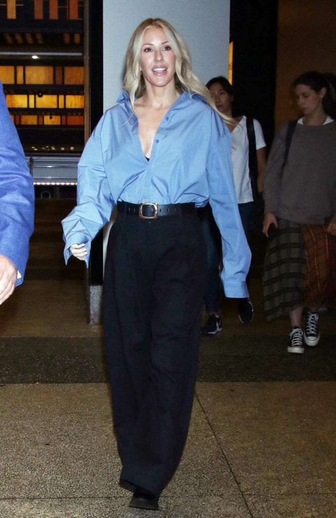 Ellie Goulding in a Blue Shirt