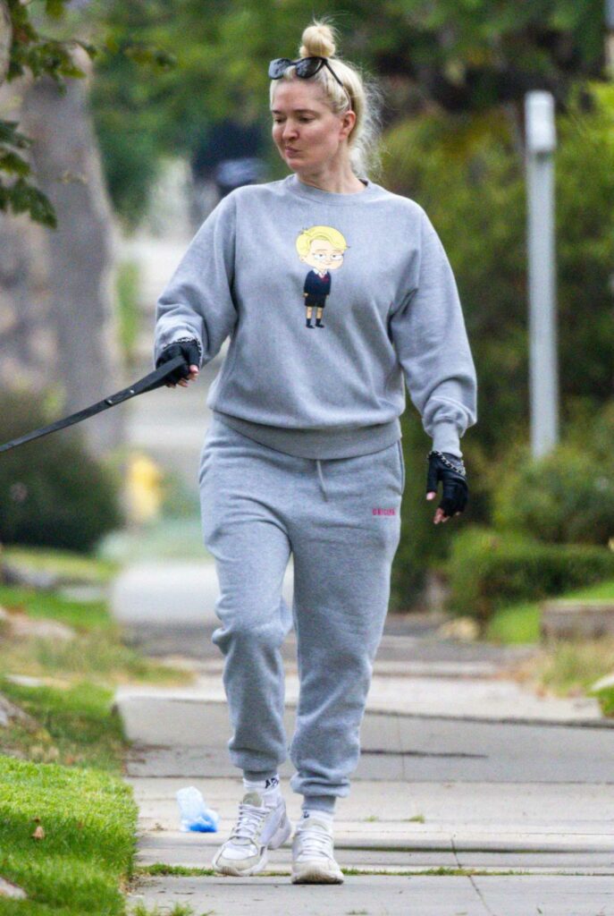 Erika Jayne in a Grey Sweatsui