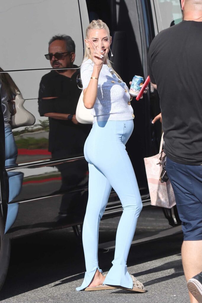 Heather Young in a Baby Blue Pants