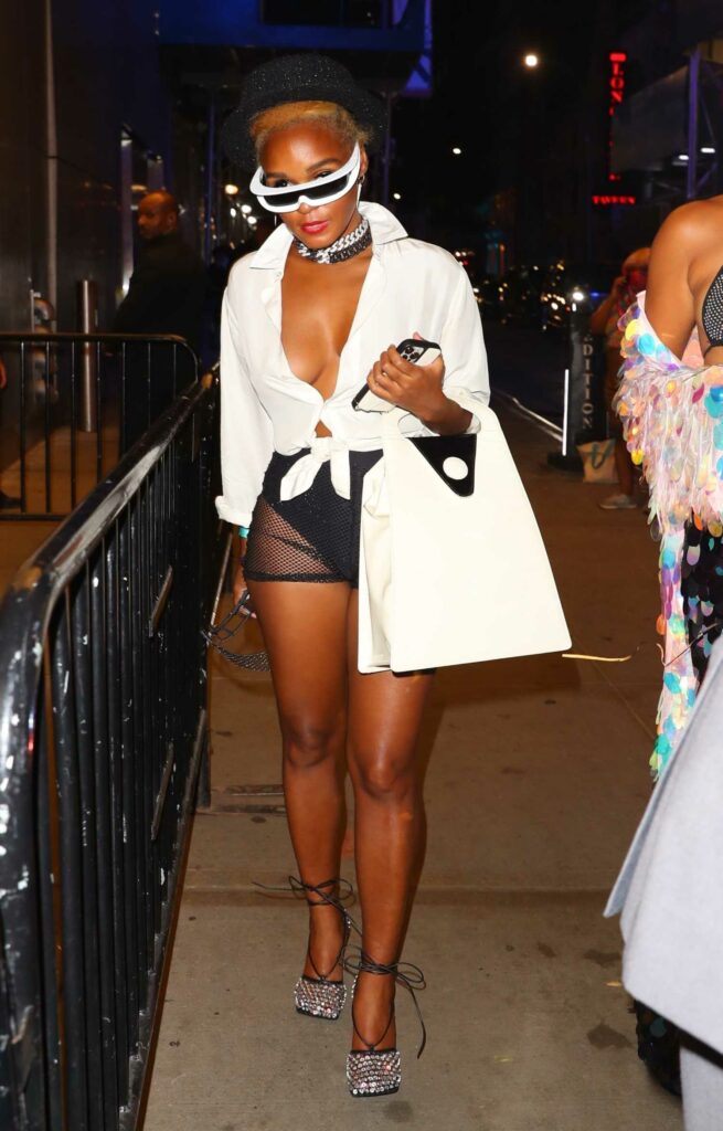 Janelle Monae in a White Blouse