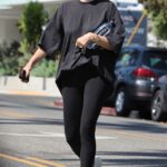 Jessica Hart in a Black Tee Leaves the Gym in Beverly Hills