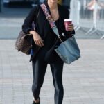 Karen Hauer in a Black Blazer Was Seen Walking Around Media City in Salford