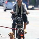 Kelly Gale in a Yellow Sneakers Enjoys a Morning Bike Ride with Joel Kinnaman in Venice Beach