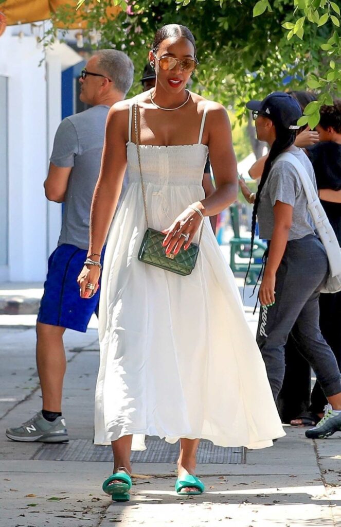 Kelly Rowland in a White Dress