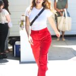 Lake Bell in a Red Pants Was Seen Out in Brentwood