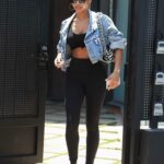 Lori Harvey in a Black Leggings Exits the Forma Pilates in West Hollywood