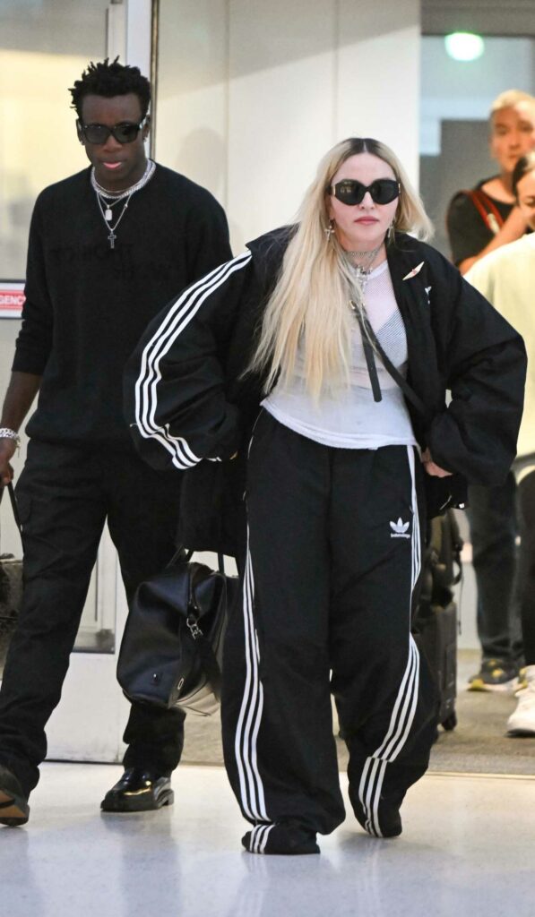 Madonna in a Black Adidas Tracksuit