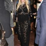 Madonna in a Black Lace Dress Leaves MJ The Musical on Broadway in New York