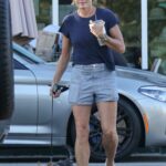 Mariel Hemingway in a Blue Tee Goes Grocery Shopping at Erewhon Market in Calabasas