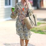 Naomi Watts in a Floral Dress Heads Out for a Fresh Green jJice in The Hamptons