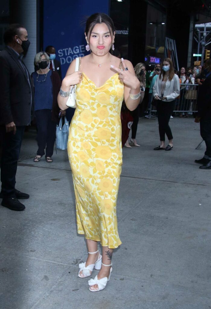 Paulina Alexis in a Yellow Floral Dress
